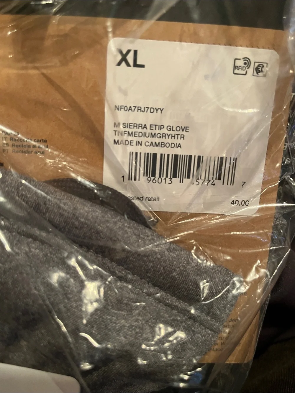 The North Face Men’s Grey & Black Insulated Tech Gloves